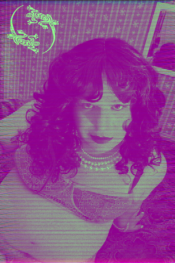 Mistress Ilya rendered as a low resolution computer image.